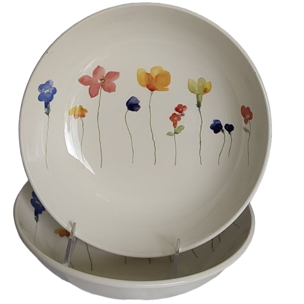ROYAL STARFORD  SCARTTED FLOWER SET OF 2 PASTA BOWL‎
